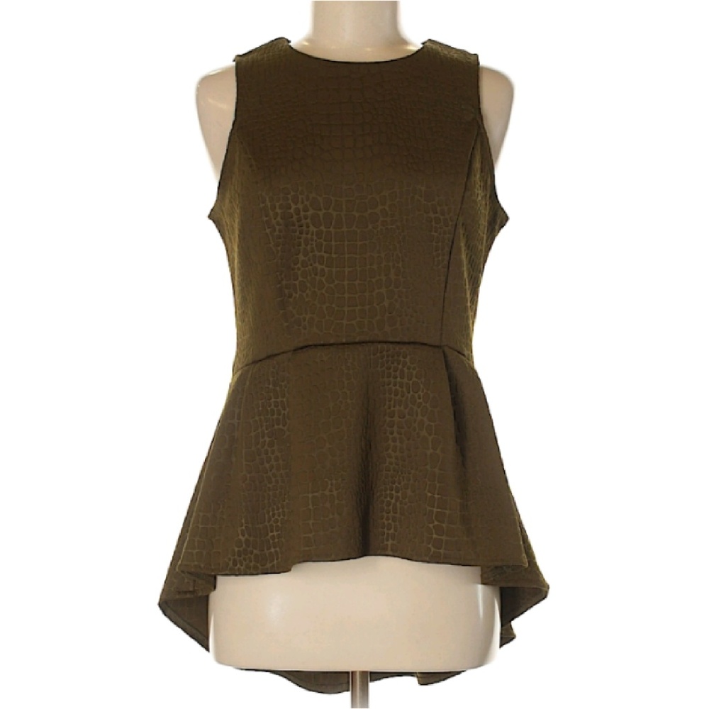 Worthington Olive Green Peplum Top